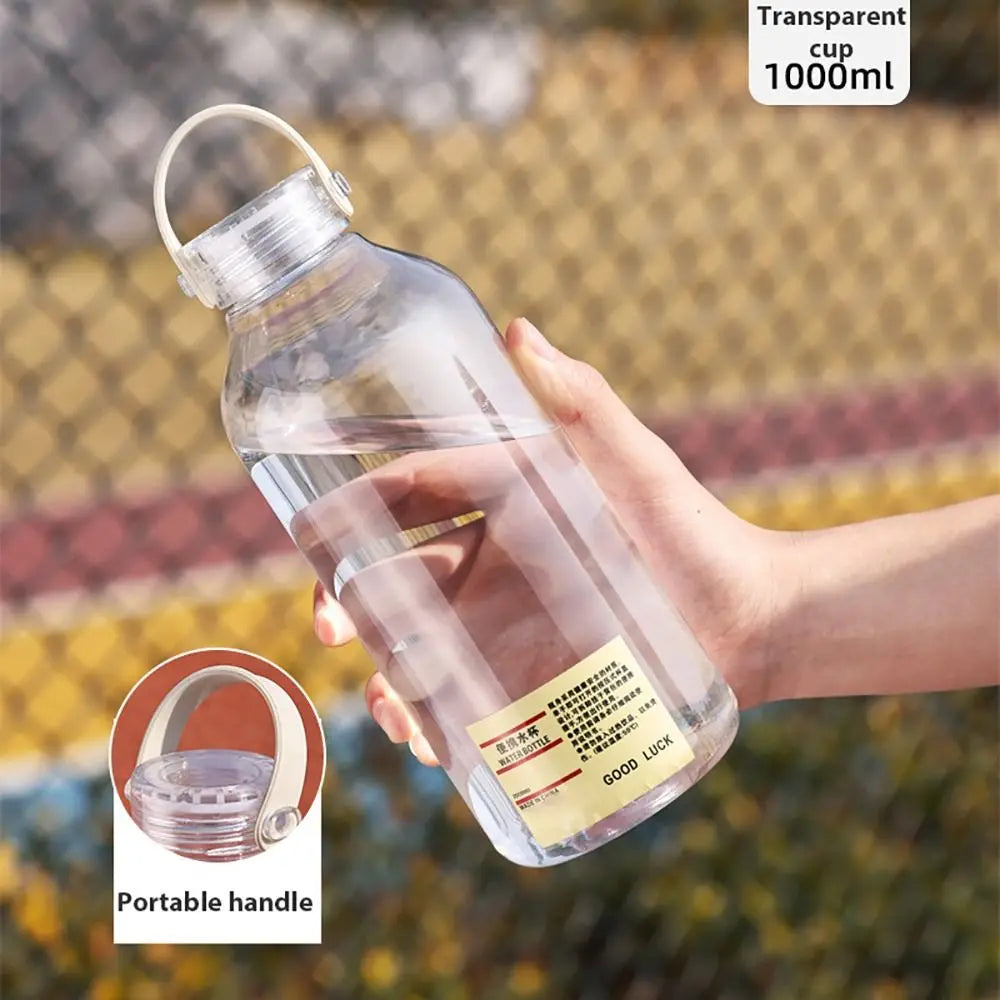 Transparent Plastic Water Cup 400ml / 1L – Portable Sports Bottle