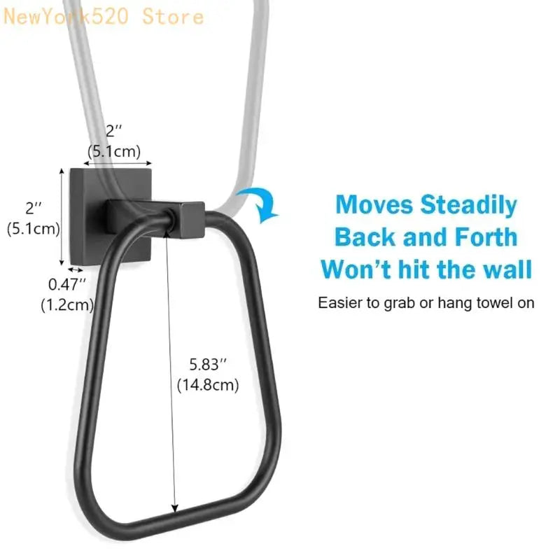 Matte Black Trapezoid Aluminum Towel Hook | Bathroom Accessory