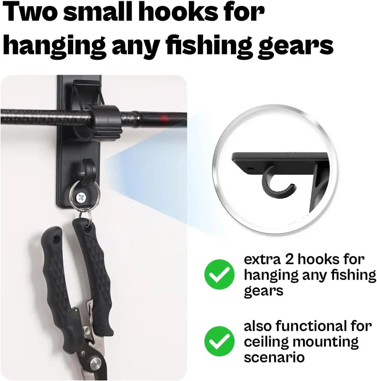 Wall & Ceiling Fishing Rod Holder – Holds 6 Rods | OUZEY