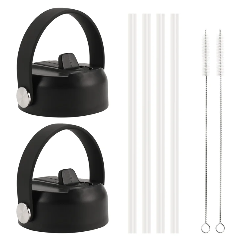 2-Pack BPA-Free Straw Lids for Hydro Flask Wide Mouth Bottles