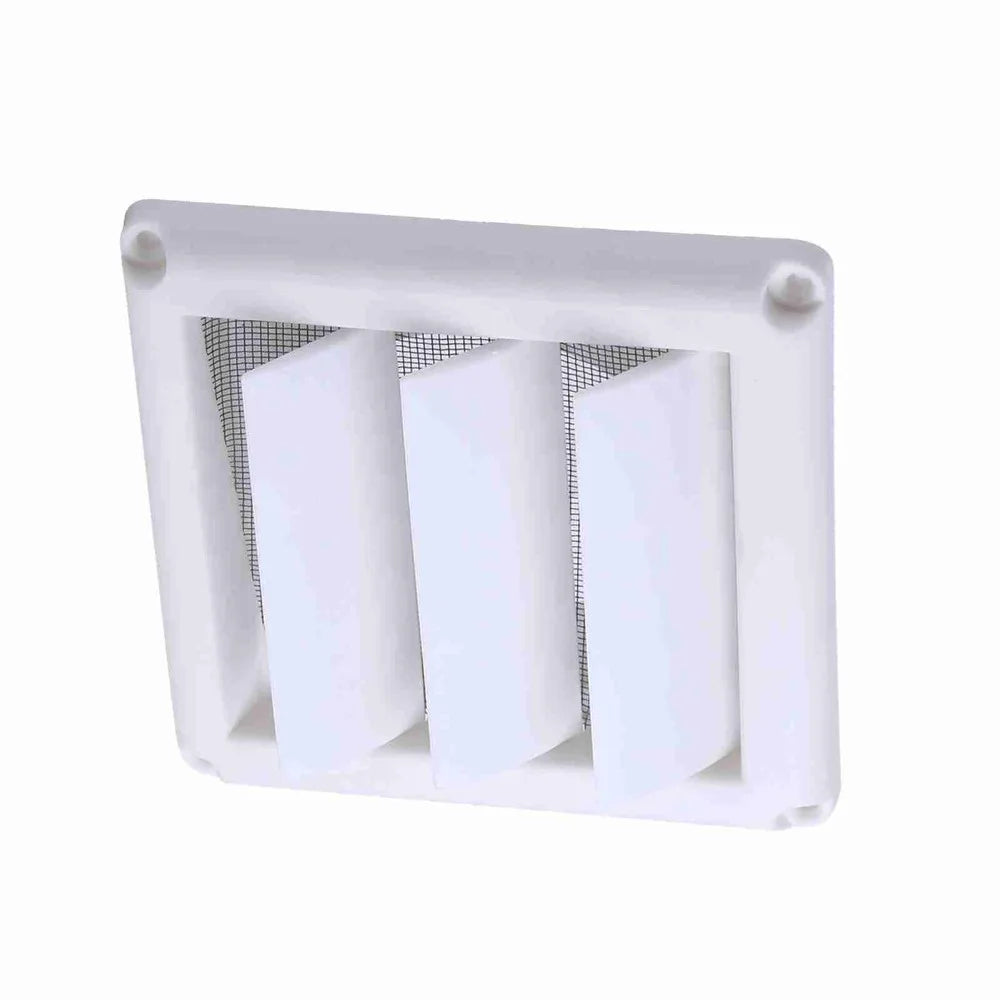 White Plastic Exhaust Vent Cover with Fly Screen & Screws