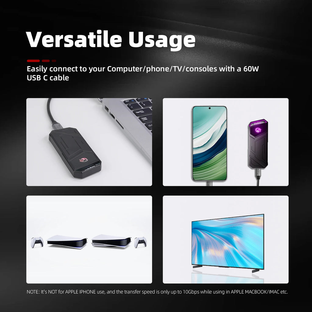 KingSpec Z5 Portable External SSD 2000MB/s USB 3.2 RGB