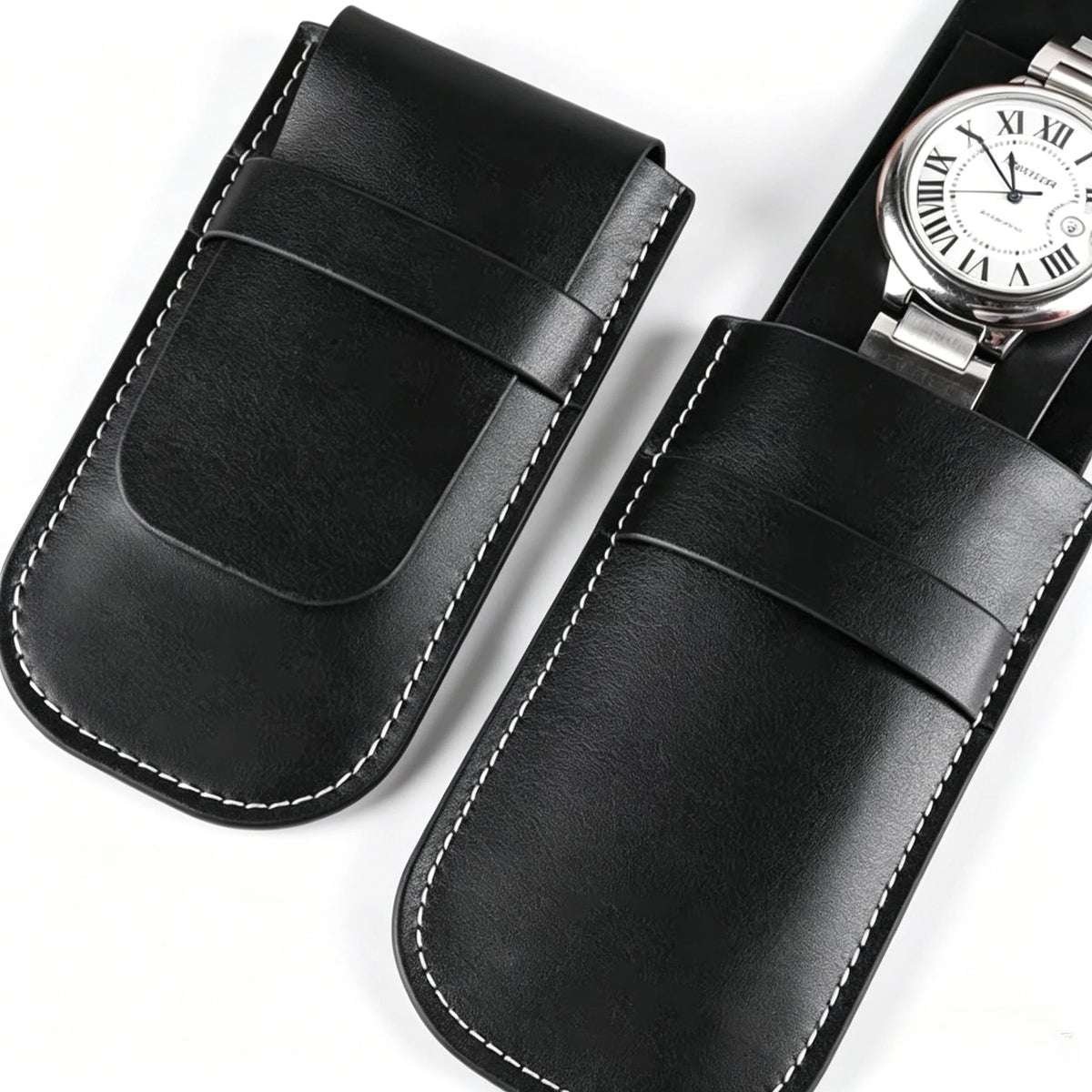 Leather Watch Storage Bag – Portable Protective Travel Case