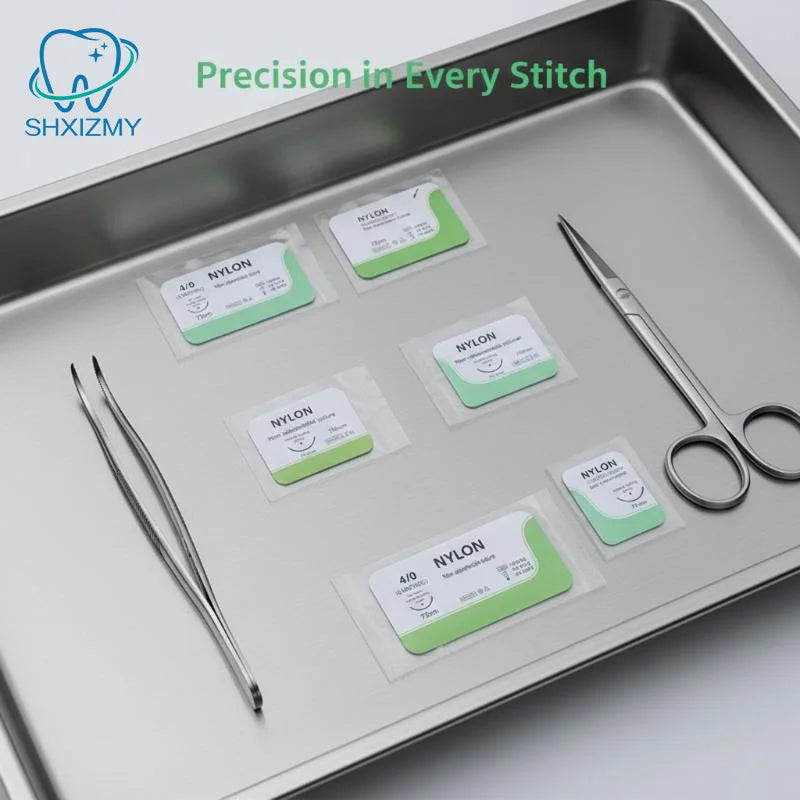 12-Pc Suture Practice Kit Nylon Needles 2/0 3/0 4/0 5/0 Training