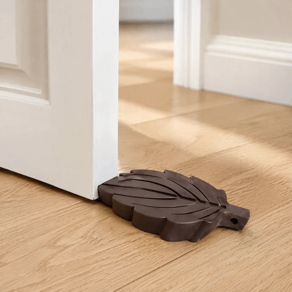 2-Pack Heavy Duty TPR Leaf Shape Door Stoppers – No Tools