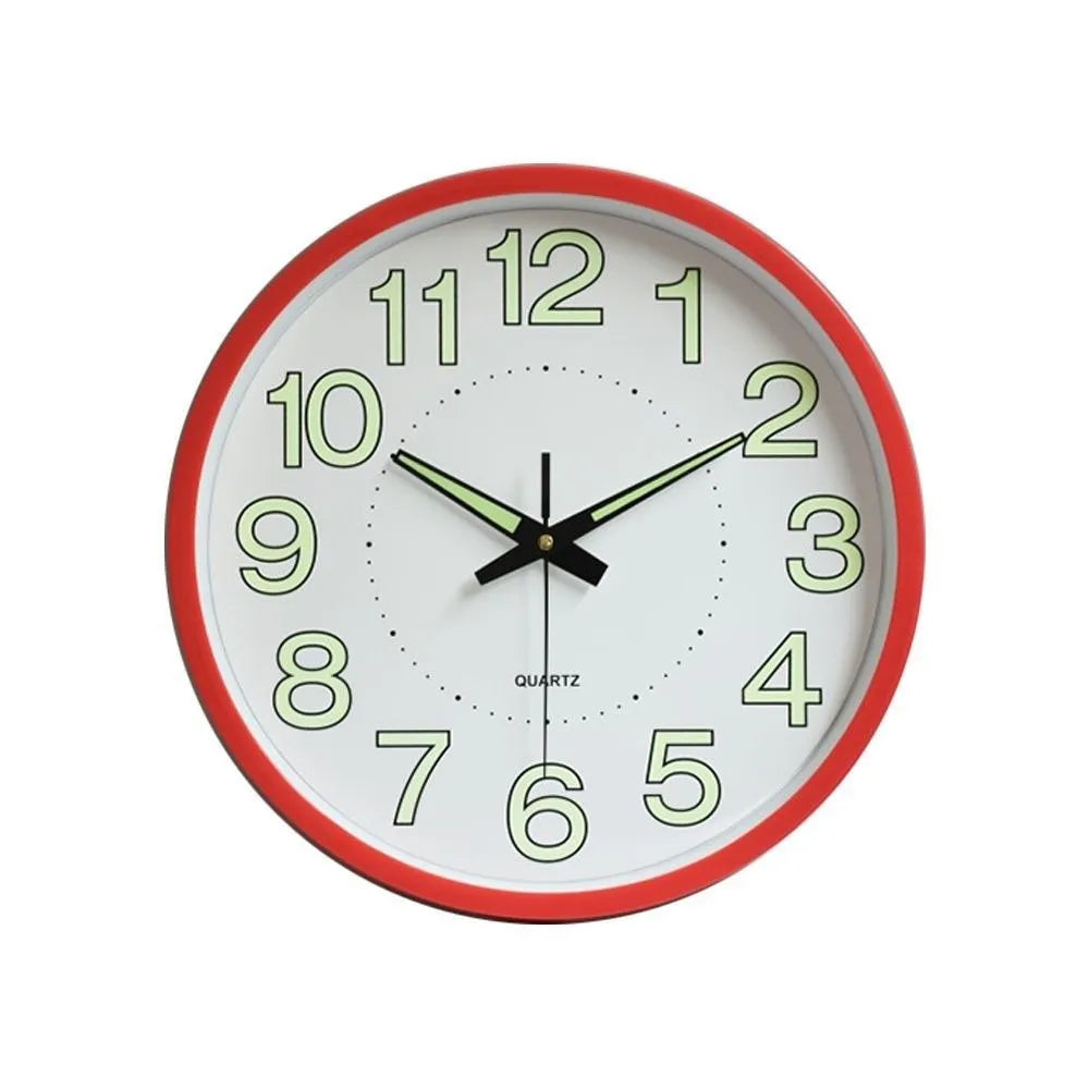 12-Inch Silent Quartz Wall Clock – Glow in Dark, Non-Ticking