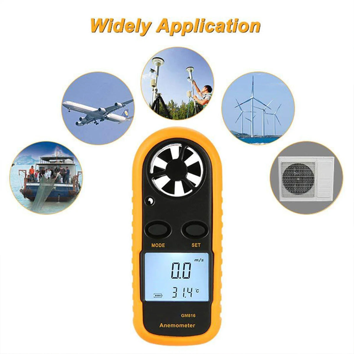 Mini Anemometer Wind Speed Meter with LCD Backlight | VIBE