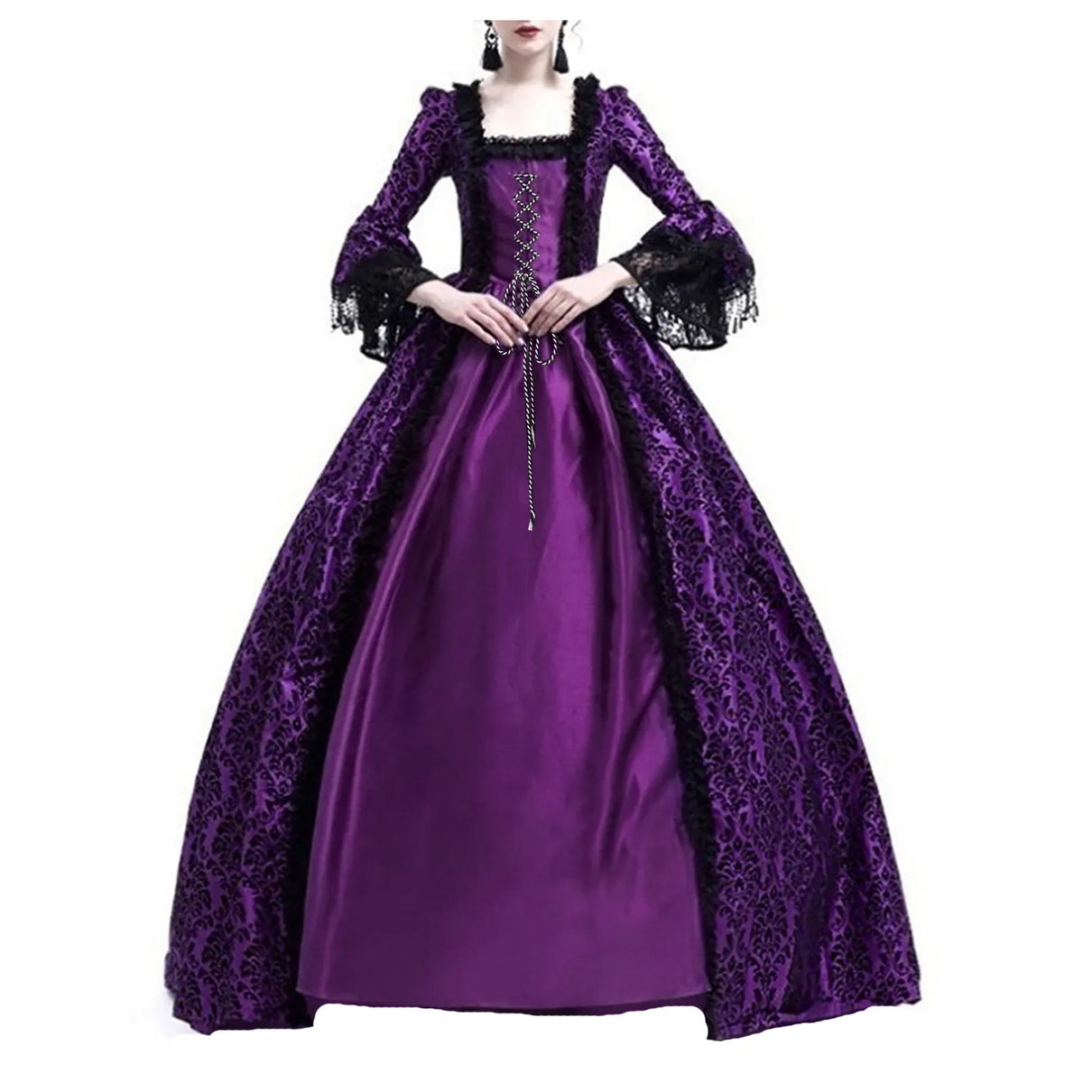 Women's Medieval Gothic Halloween Costume Hooded Long Gown