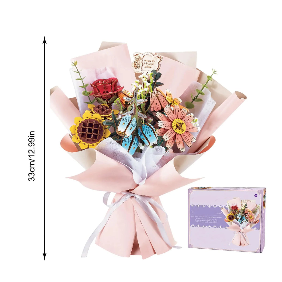 DIY Wooden Flower Bouquet Assembly Set – Handmade Gift