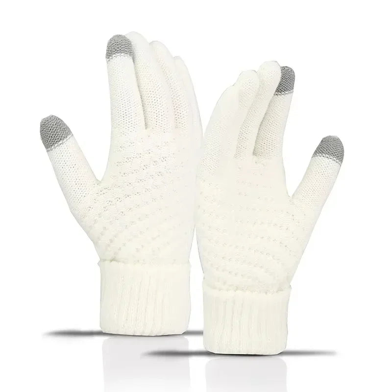 Stretch Knit Winter Gloves Windproof Warm Full Finger Unisex