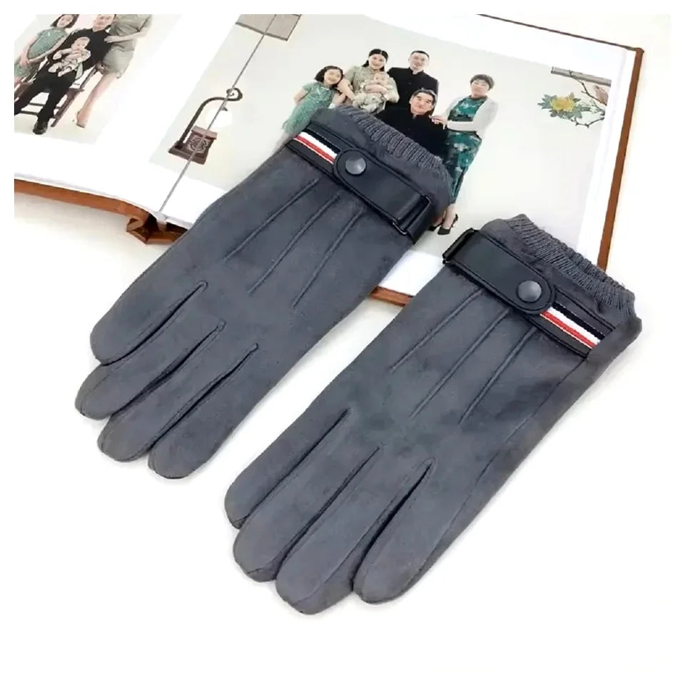 Men's Winter Suede Touchscreen Gloves – Military Style