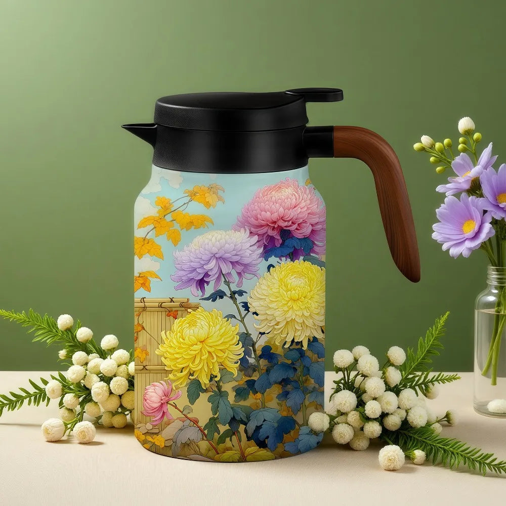 Vintage Floral Stainless Steel Teapot 1.5L with Infuser