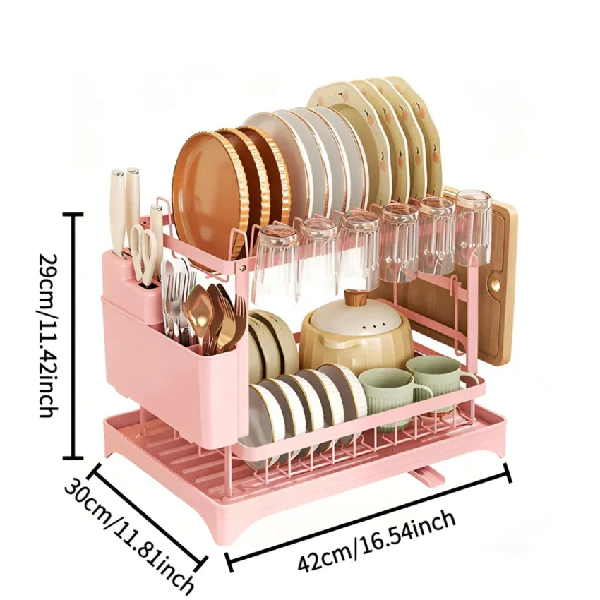 Premium Stainless Steel Dish Rack – Compact Kitchen Organizer