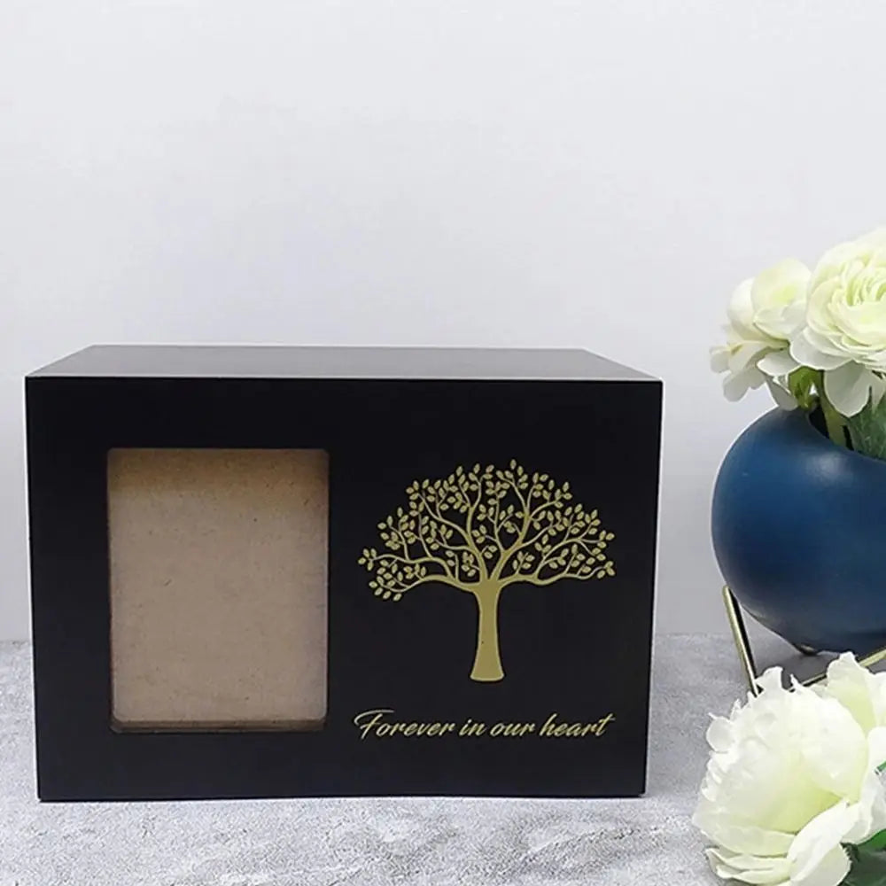 Wooden Pet Cremation Urn with Photo Frame | Tree of Life