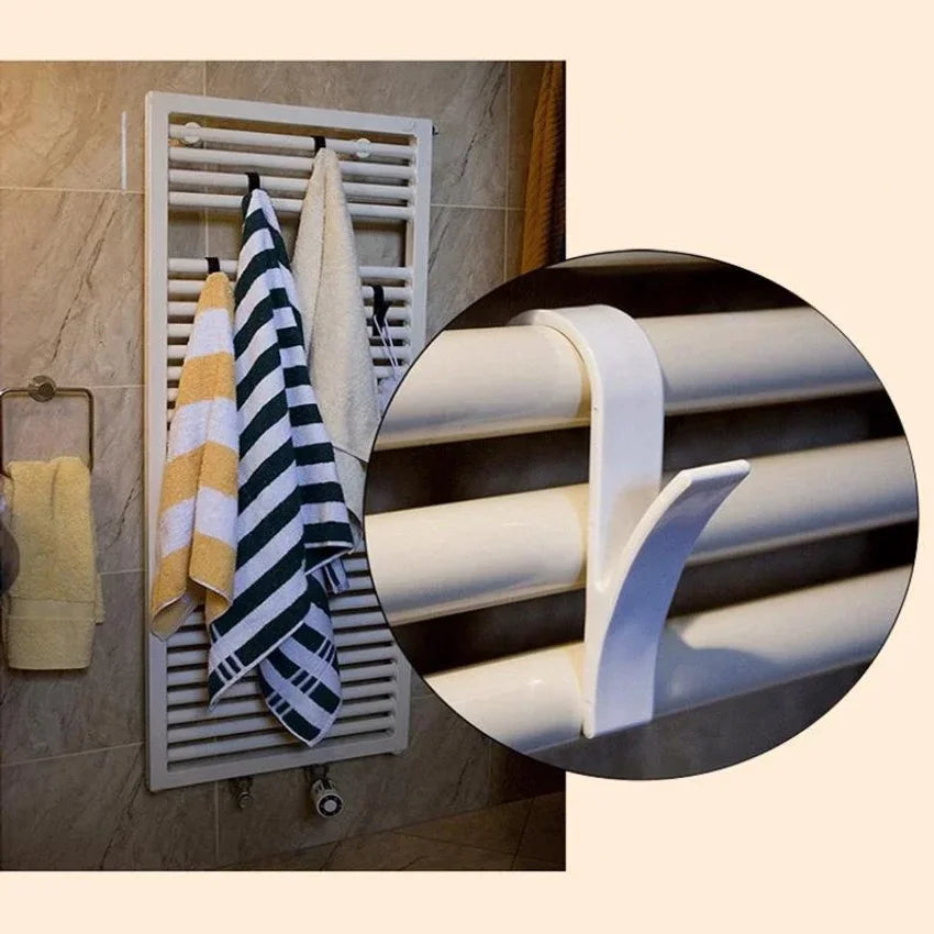 Radiator Towel Hooks Clear ABS Holder 2–5 Pack | Bathroom