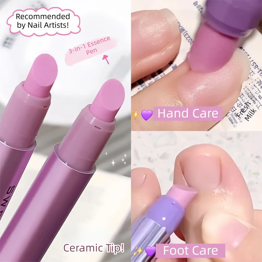 3-in-1 Nail Care Pen – Cuticle Oil Pusher & Skin Remover