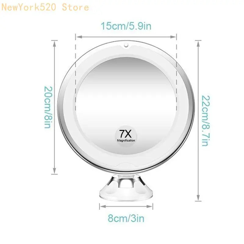 Flexible 7X Magnifying LED Vanity Makeup Mirror – 6 Inch
