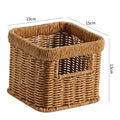 Handwoven Rattan-Style Plastic Wicker Storage Basket Organizer