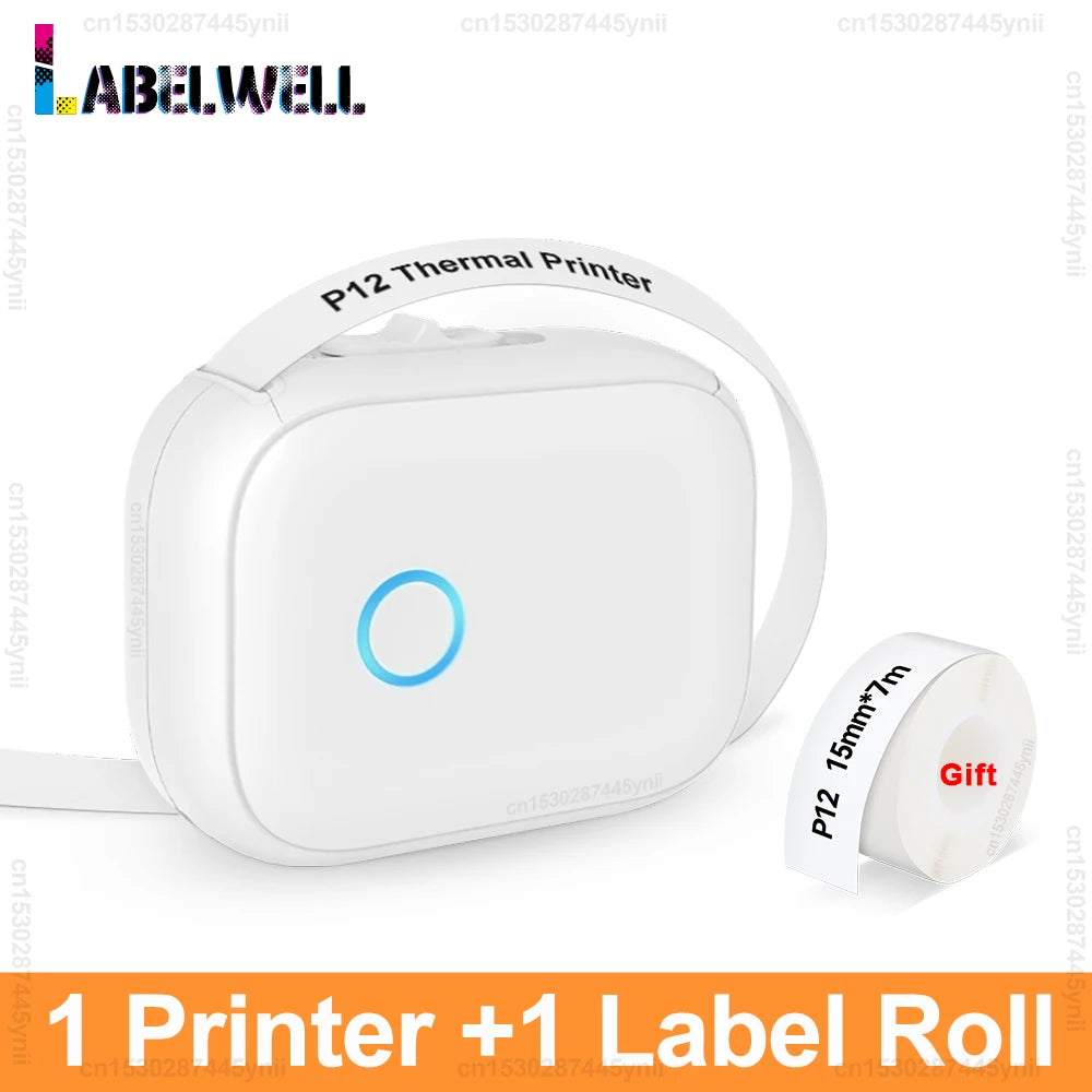 Labelwell P12 Portable Bluetooth Thermal Label Printer – Inkless