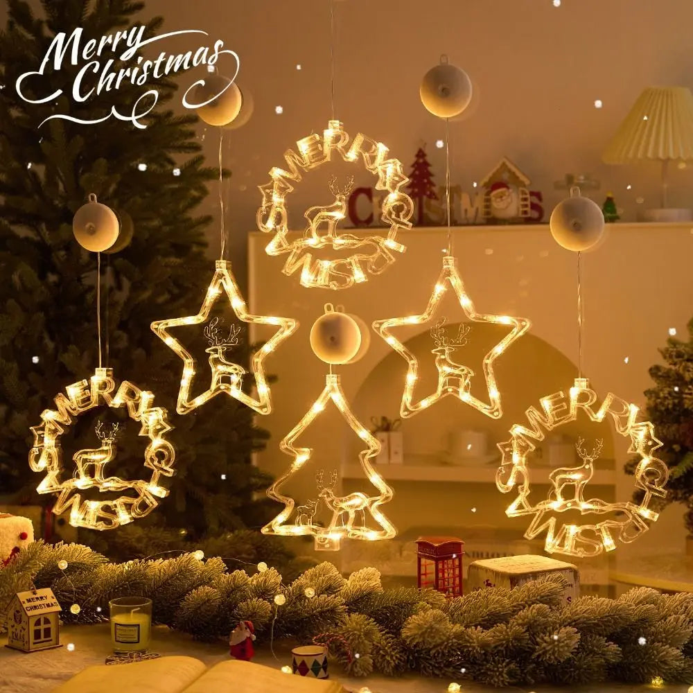 Battery-Operated LED Christmas Suction Cup Window Light