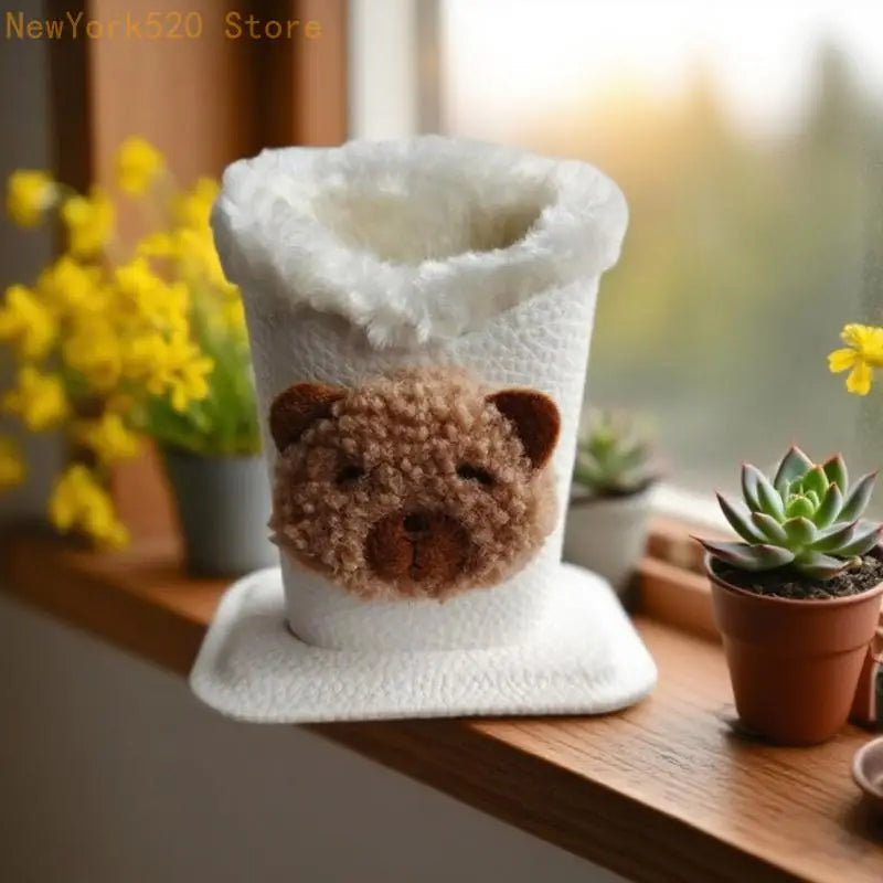 Cartoon Plush Eyeglasses Holder & Desk Organizer Stand
