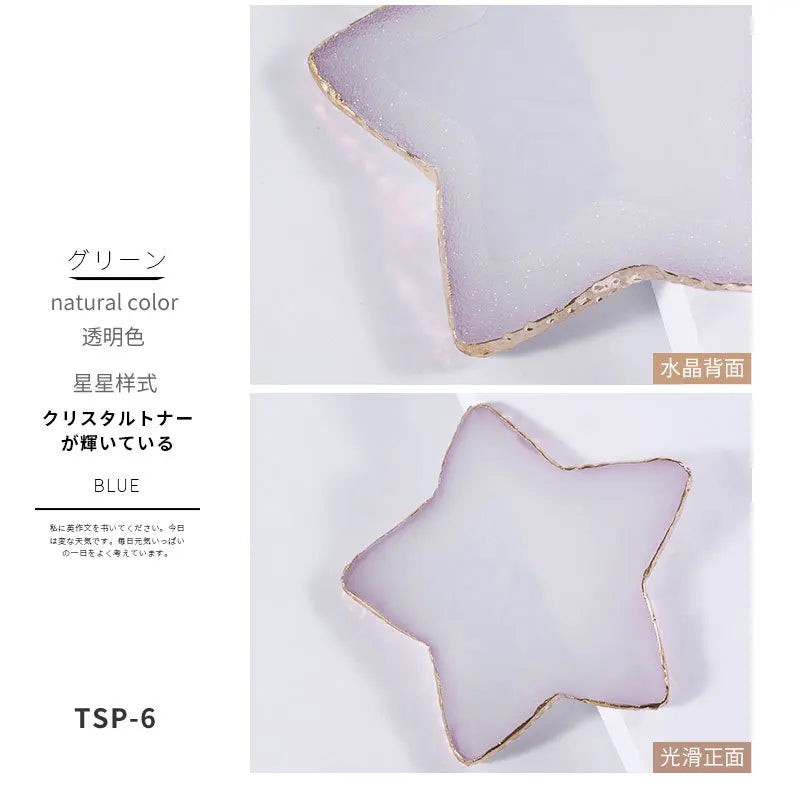 Resin Nail Art Mixing Palette Gold Edge Agate Style Multi Shape