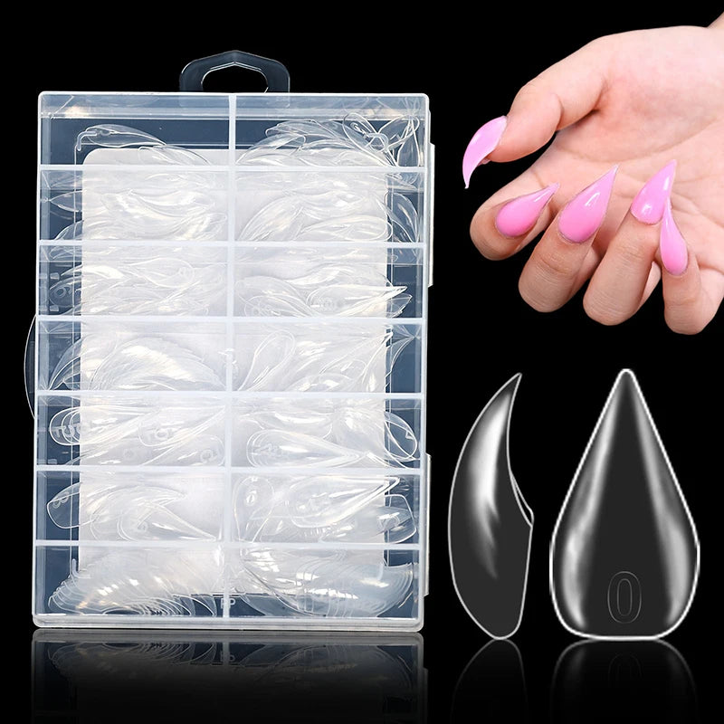 Eagle Talon Stiletto False Nail Tips – Clear Acrylic 70/140/150pc