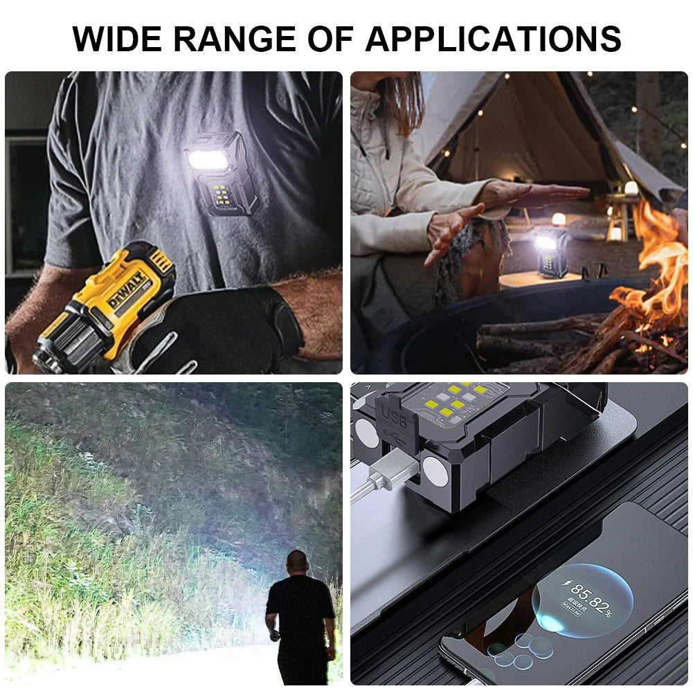 ALLOET 500LM COB+SMD Rechargeable Mini Keychain Flashlight