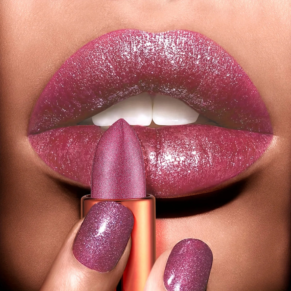 VIBE Rose Smoke Velvet Glossy Lipstick – Waterproof Shimmer