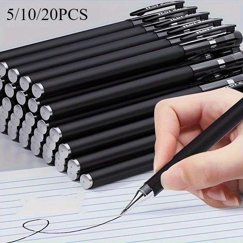 Quick-Drying Black Gel Pens 0.5mm Fine Tip – 5/10/20 Pack