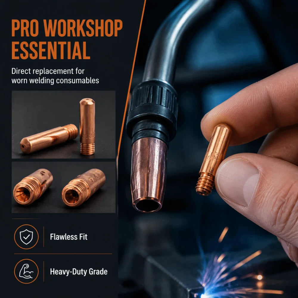 10-Pack Copper MIG Welding Contact Tips M6 Thread – 11-35