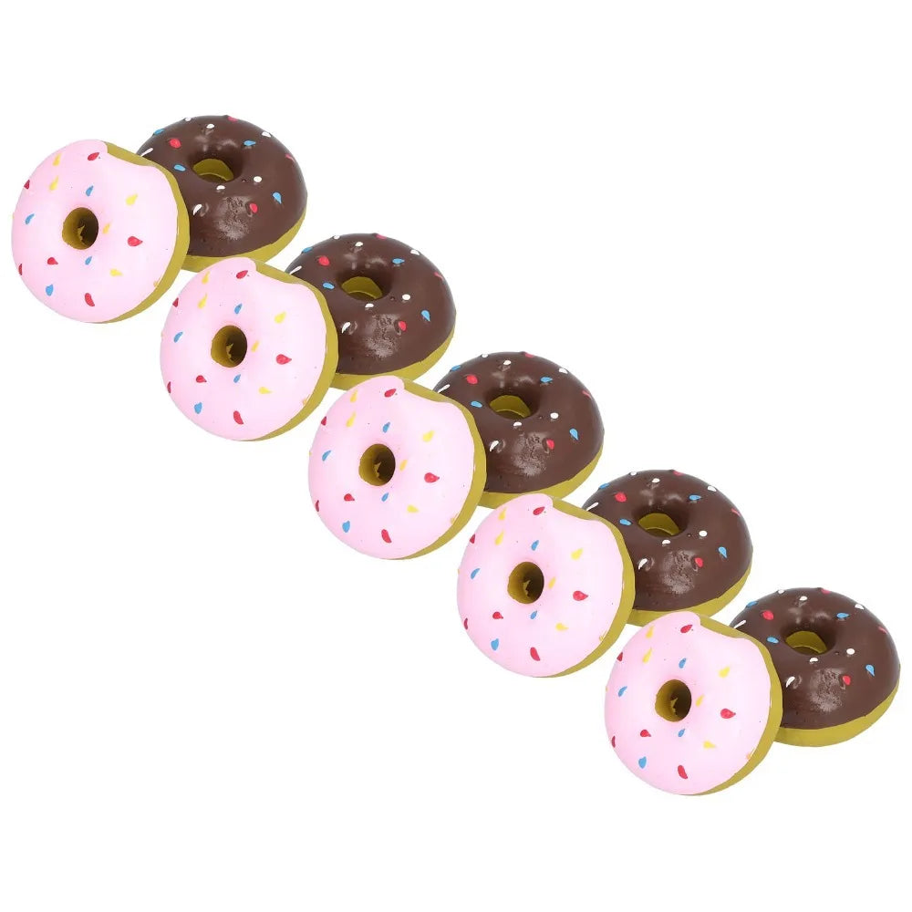 10-Pack Latex Donut Squeaky Dog Toys for Puppies & Small Dogs
