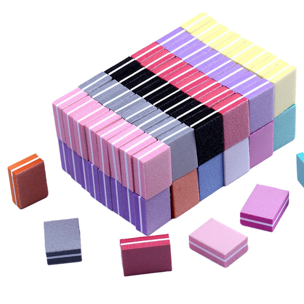 50-Pack Double Sided Nail Buffer Sponge Blocks – Manicure Kit