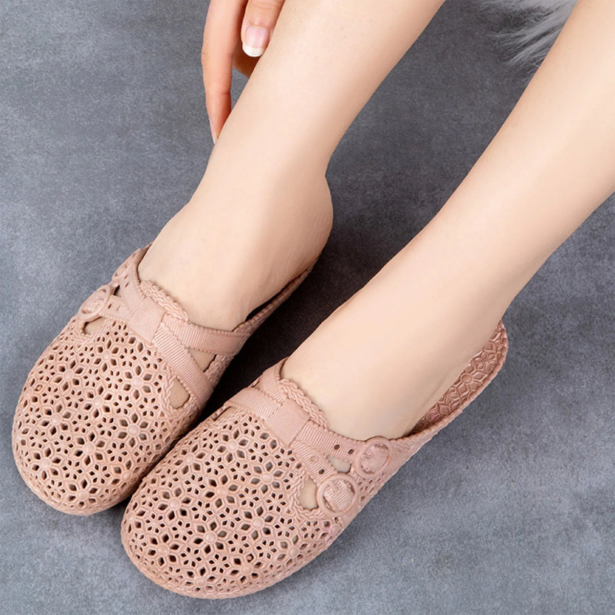 Women's Hollow Out Breathable Slip-On Slippers – Summer Style