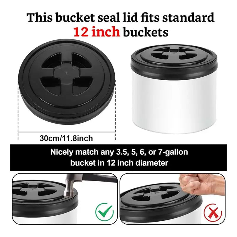 2-Pack 5 Gallon Screw Bucket Lids – Leak-Proof Food Grade