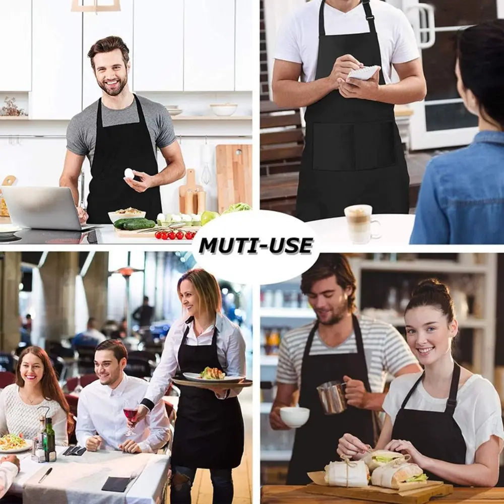 Unisex Canvas Bib Apron – Water-Resistant, 2 Pockets, Adjustable