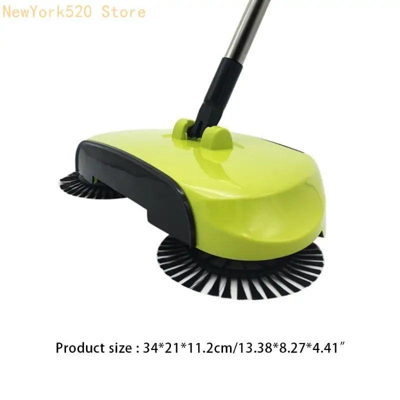 Manual Push Floor Sweeper – Non-Electric Rotating Broom & Dustpan