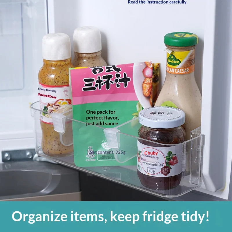 Adjustable Clear Fridge Divider Clips – Shelf Organizer