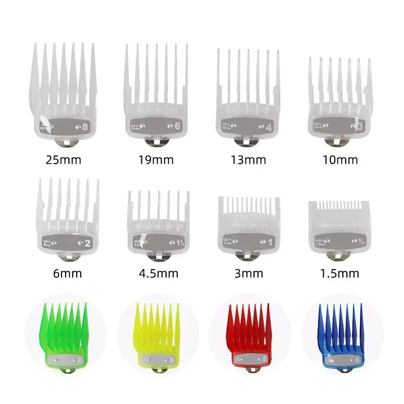 Universal Clipper Guards Set – 8 Sizes 1.5–25mm Hair Combs