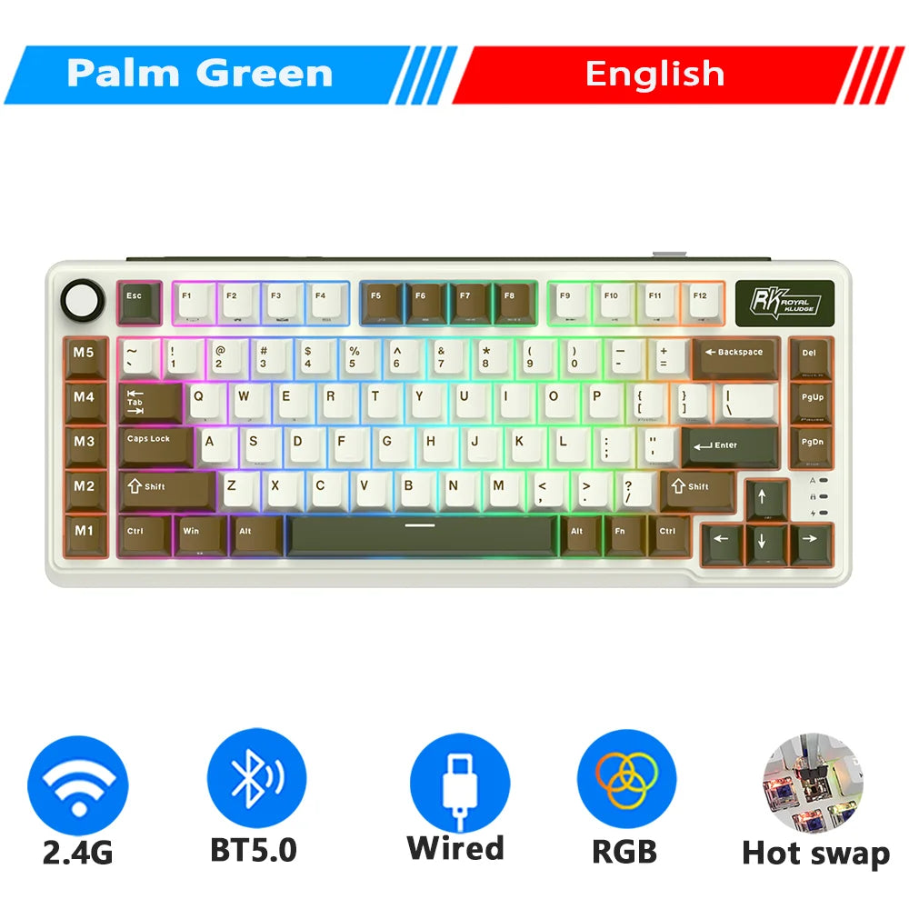 RK Royal Kludge L75 75% Tri-Mode Wireless Mechanical Keyboard