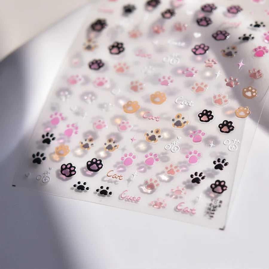 5D Embossed Teddy Bear Nail Art Stickers – DIY Manicure Decals
