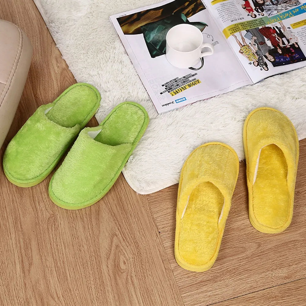 Men's Warm Plush Indoor Slippers – Non-Slip Cozy Home Shoes
