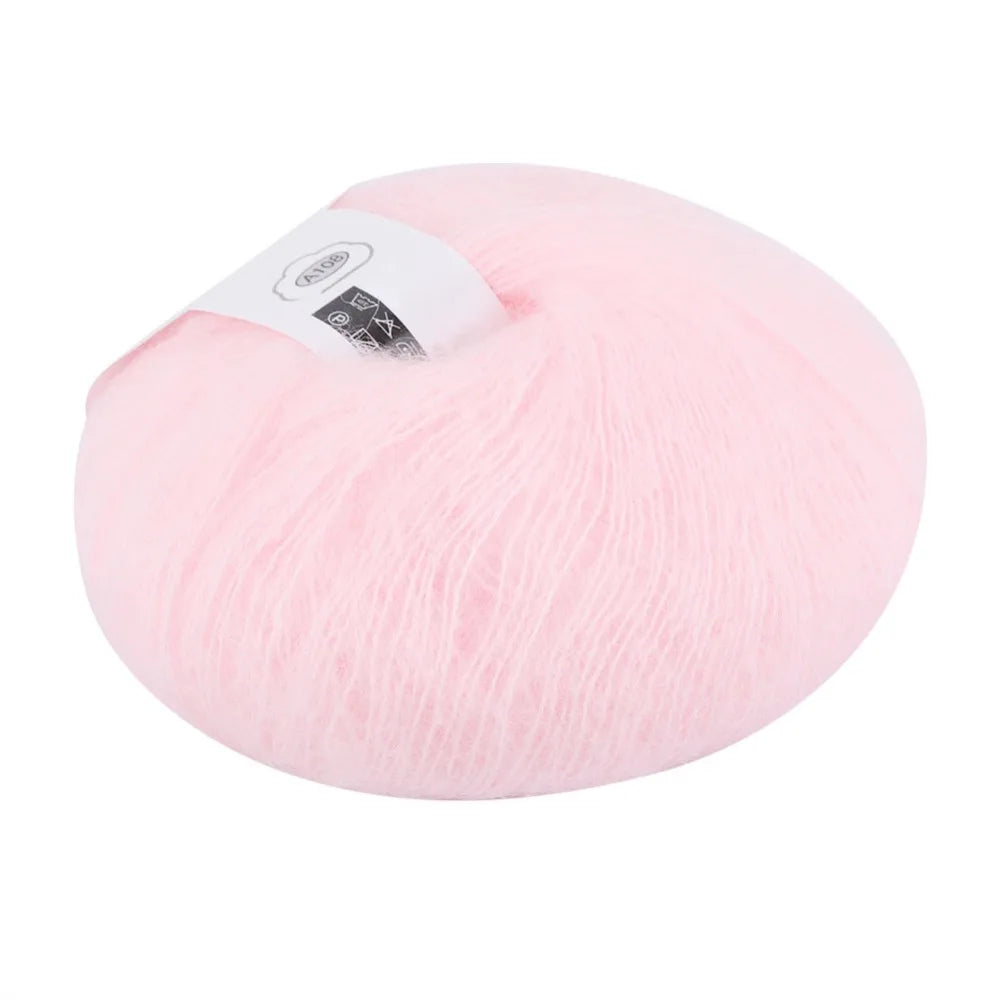 Soft Mohair Wool Yarn Knitting Kit with Crochet Hook