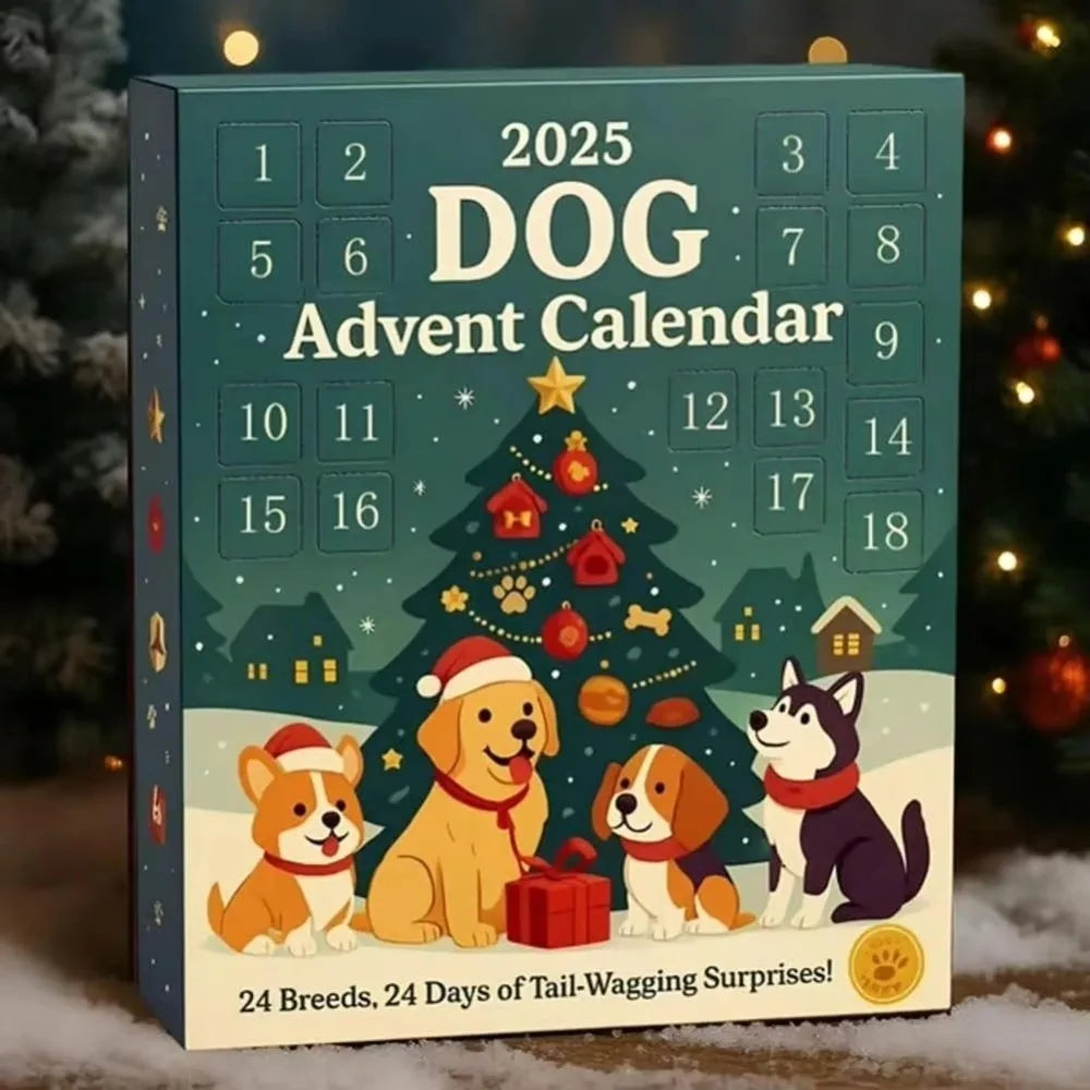 2D Dog Breed Advent Calendar – 24 Reusable Christmas Ornaments