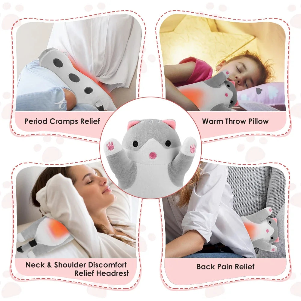 Cute Cat USB Electric Heating Pad – 5 Temps & 5 Timers