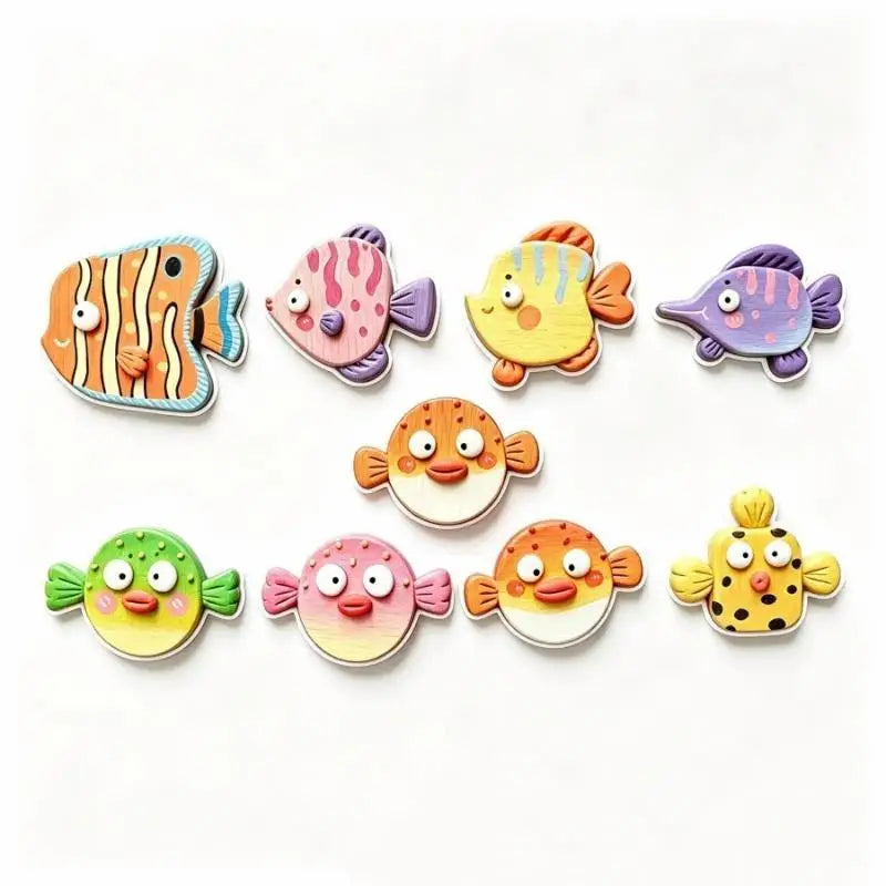Cute Wooden Sea Fish Refrigerator Magnets – 1/5 Pcs Set