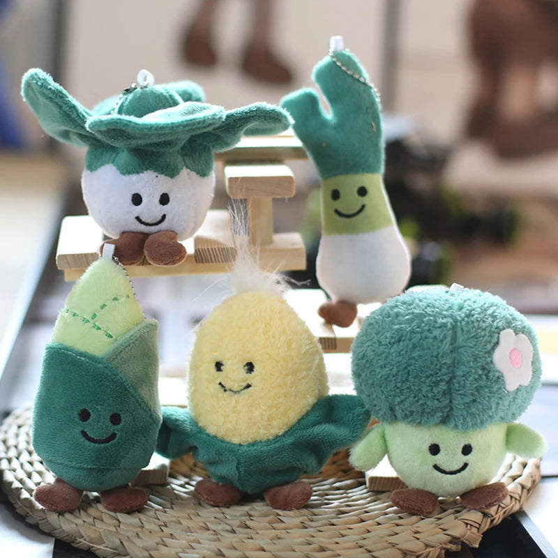 Vegetable Plush Toy Keychain – Cabbage Corn Broccoli Stuffed Doll