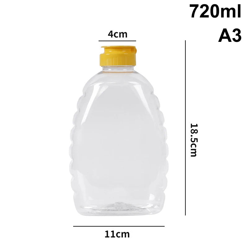 Reusable Squeeze Honey Bottle with Lid – 180–720ml PP
