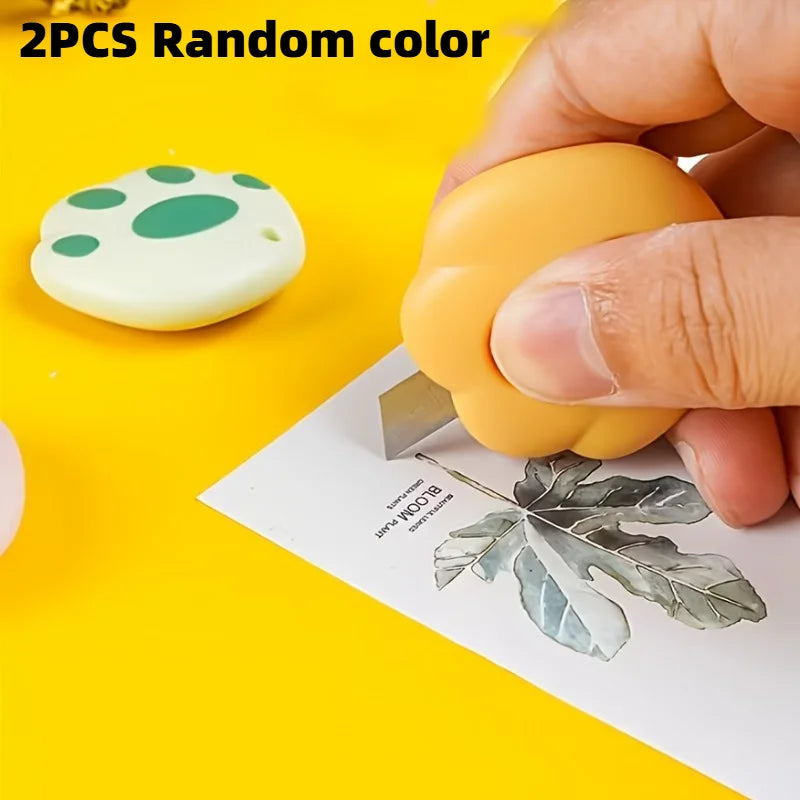 2-Pack Cat Paw Retractable Paper Cutter – Spring-Loaded Blade