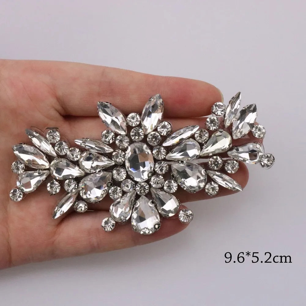 Crystal Rhinestone Beaded Applique Patch – Glue-On Diamond Trim